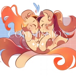 Size: 500x500 | Tagged: safe, artist:yun_nhee, derpibooru import, oc, oc only, earth pony, pony, duo