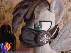 Size: 3072x2304 | Tagged: safe, artist:1stastrastudio, derpibooru import, oc, pegasus, pony, commission, face mask, irl, male, mask, photo, plushie, solo, spread wings, stallion, standing, wings