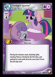 Size: 344x480 | Tagged: safe, derpibooru import, scootaloo, sweetie belle, twilight sparkle, the cutie mark chronicles, ccg, enterplay, equestrian odysseys, merchandise