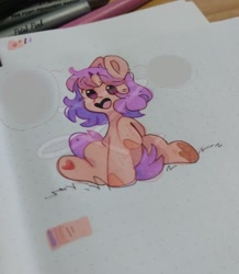 Size: 1080x1237 | Tagged: safe, artist:yun_nhee, derpibooru import, oc, oc only, earth pony, pony, solo, traditional art