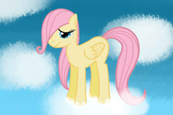 Size: 3000x2000 | Tagged: safe, artist:jimthecactus, derpibooru import, fluttershy, pegasus, pony, cloud, crying, female, filly, filly fluttershy, foal, on a cloud, sad, solo, standing on a cloud, younger