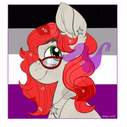 Size: 3000x3000 | Tagged: safe, artist:dejji_vuu, derpibooru import, oc, oc only, earth pony, pony, asexual pride flag, pride, pride flag, solo