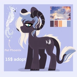 Size: 2048x2048 | Tagged: safe, artist:dejji_vuu, derpibooru import, oc, oc only, bird, earth pony, pony, adoptable, horns