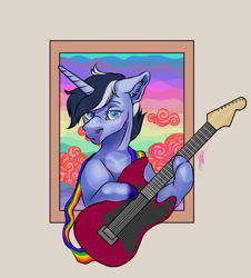 Size: 4071x4508 | Tagged: safe, derpibooru import, oc, oc only, oc:bronyast, pony, unicorn, electric guitar, guitar, musical instrument, solo