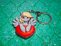 Size: 1280x960 | Tagged: safe, artist:made_by_franch, derpibooru import, derpy hooves, pegasus, handmade, heart, keychain, solo, trinket