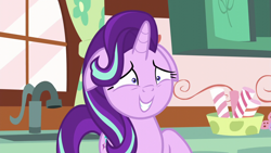 Size: 1280x720 | Tagged: safe, derpibooru import, screencap, starlight glimmer, unicorn, no second prances, cute, ears, embarrassed, female, floppy ears, glimmerbetes, mare, solo