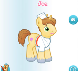 Size: 409x371 | Tagged: safe, derpibooru import, screencap, donut joe, pony, gameloft