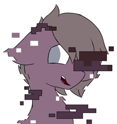 Size: 694x734 | Tagged: safe, artist:starstrucksocks, derpibooru import, oc, oc only, earth pony, pony, digital art, earth pony oc, error, eyes open, glitch, open mouth, simple background, solo, white background