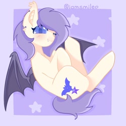 Size: 1378x1378 | Tagged: safe, artist:iamsmileo, derpibooru import, oc, oc only, bat pony, pony, solo