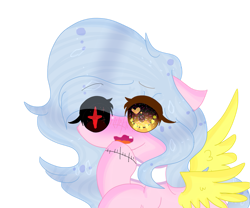 Size: 979x816 | Tagged: safe, artist:magicangelstarartist, derpibooru import, oc, oc only, pegasus, undead, art trade, looking at you, simple background, solo, transparent background