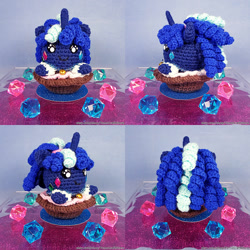 Size: 1000x1000 | Tagged: safe, artist:facja, derpibooru import, princess luna, alicorn, pony, amigurumi, crochet, plushie, retro