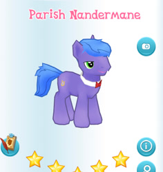 Size: 425x451 | Tagged: safe, derpibooru import, screencap, parish nandermane, pony, gameloft