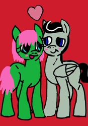 Size: 386x553 | Tagged: safe, derpibooru import, oc, oc only, oc:chopsticks, pegasus, pony, base used, blushing, duo, female, heart, looking at each other, looking at someone, male, mare, oc x oc, shipping, simple background, stallion