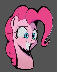 Size: 1010x1276 | Tagged: safe, artist:ponconcarnal, derpibooru import, pinkie pie, earth pony, pony, bust, smiling, solo