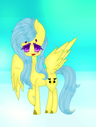 Size: 540x720 | Tagged: safe, artist:magicangelstarartist, derpibooru import, oc, oc only, oc:singery anne, pegasus, raised hoof, raised leg, simple background, solo, spread wings, standing, wings