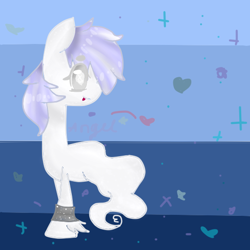 Size: 512x512 | Tagged: safe, artist:magicangelstarartist, derpibooru import, oc, oc only, ghost, ghost pony, pony, looking back, simple background, solo