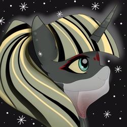 Size: 2048x2048 | Tagged: source needed, safe, artist:manta, derpibooru import, oc, oc only, oc:love poison, pony, unicorn, bust, female, mare, portrait, stars