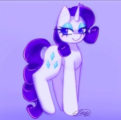 Size: 719x714 | Tagged: safe, artist:violetmilk, derpibooru import, rarity, pony, unicorn, 2023, horn, signature, solo