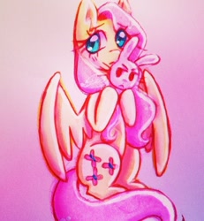 Size: 662x716 | Tagged: safe, artist:violetmilk, derpibooru import, angel bunny, fluttershy, duo, duo male and female, female, male