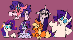 Size: 581x324 | Tagged: safe, artist:riptyde164, derpibooru import, applejack, rarity, earth pony, pony, unicorn, angry, duo, sad, smiling