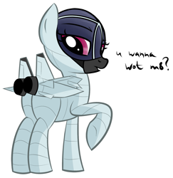 Size: 1433x1472 | Tagged: artist needed, safe, derpibooru import, oc, oc only, oc:natasha, original species, plane pony, butt, butt engines, confused, cute, female, fighter, jet fighter, looking at you, magenta eyes, mare, mig-31, mig-31 foxhound, mikoyan-gurevich mig-31, ocbetes, plane, raised hoof, raised leg, simple background, solo, u wot m8, underhoof, white background