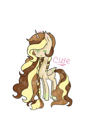 Size: 1024x1366 | Tagged: safe, artist:magicangelstarartist, derpibooru import, oc, oc only, alicorn, long neck, multicolored hair, side view, simple background, solo, test