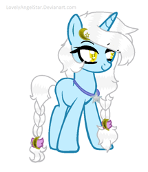 Size: 718x836 | Tagged: safe, artist:bitchbases, artist:magicangelstarartist, derpibooru import, oc, oc only, pony, unicorn, base used, birthday gift art, female, gift art, jewelry, mare, necklace, simple background, solo