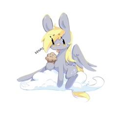 Size: 1229x1134 | Tagged: safe, artist:bubbletea, derpibooru import, derpy hooves, pegasus, pony, cloud, female, food, mare, muffin, solo, tongue, tongue out