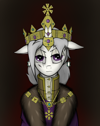 Size: 2000x2500 | Tagged: safe, artist:incrediblepanzer, derpibooru import, princess platinum, crown, fur, jewelry, medieval, regalia, solo