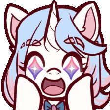 Size: 224x224 | Tagged: safe, artist:inkkeystudios, derpibooru import, oc, oc only, pony, unicorn, chibi, eyebrows, eyebrows visible through hair, looking at you, open mouth, open smile, smiling, solo, starry eyes, wingding eyes