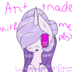 Size: 768x768 | Tagged: safe, artist:magicangelstarartist, derpibooru import, oc, oc only, pony, unicorn, female, looking at you, mare, solo, text