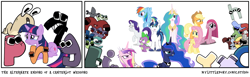 Size: 1440x446 | Tagged: safe, derpibooru import, applejack, fluttershy, pinkie pie, princess cadance, princess celestia, princess luna, rainbow dash, rarity, shining armor, spike, twilight sparkle, a canterlot wedding, a, alphabet, alphabet lore, alternate ending, angry, c, comforting, comforting twilight, comic, comic studio, crossover, crying, d, e, f, g, guilty, h, i, implied chrysalis, j, k, l (letter), lowercase, m, mane seven, mane six, n, o, p, pinkamena diane pie, q, r, remorse, s, sad, shocked, shocked expression, sorry, t, teary eyes, u, v, w, what have we done?, x, y, 🅱