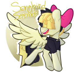 Size: 908x881 | Tagged: safe, artist:eivilpotter, derpibooru import, songbird serenade, pegasus, my little pony: the movie, bow, head turn, simple background, smiling, solo, spread wings, transparent background, wings