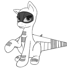 Size: 1000x1000 | Tagged: artist needed, safe, derpibooru import, oc, oc:valkyrie, original species, plane pony, cute, looking at you, outlines only, plane, raised hoof, raised leg, simple background, sitting, solo, white background