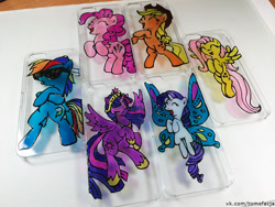 Size: 1000x750 | Tagged: safe, artist:facja, derpibooru import, applejack, fluttershy, pinkie pie, rainbow dash, rarity, twilight sparkle, twilight sparkle (alicorn), alicorn, earth pony, pegasus, pony, unicorn, craft, mane six, stained glass