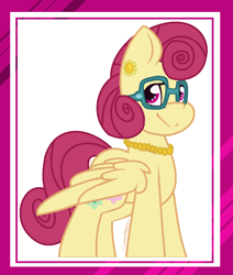 Size: 1012x1196 | Tagged: safe, artist:eivilpotter, derpibooru import, posey shy, pegasus, pony, female, glasses, jewelry, mare, necklace, simple background, solo