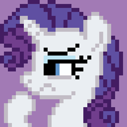 Size: 320x320 | Tagged: safe, artist:anxiouspon, derpibooru import, rarity, pony, unicorn, pixel art, purple background, simple background