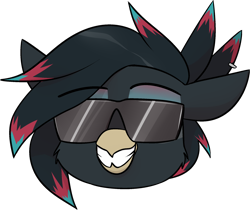 Size: 2022x1695 | Tagged: safe, artist:difis, derpibooru import, oc, oc:caiya, griffon, cool, cute, emote, female, griffon oc, smiling, solo, sunglasses, teeth