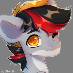 Size: 1000x1000 | Tagged: safe, artist:shelti, derpibooru import, oc, oc only, pony, bust, colored pupils, commission, countershading, male, simple background, solo, stallion, wings
