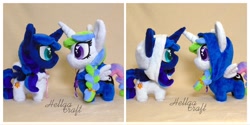 Size: 2048x1024 | Tagged: safe, artist:hellgacraft, derpibooru import, princess celestia, princess luna, alicorn, pony, chibi, clothes, duo, duo female, female, horn, irl, mare, photo, plushie, standing, wings