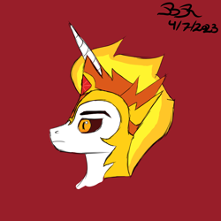 Size: 1000x1000 | Tagged: safe, artist:bifrose, derpibooru import, daybreaker, alicorn, apollyon, male, rule 63, side view, solo, stallion