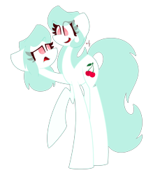 Size: 1876x2144 | Tagged: safe, artist:scridley arts, derpibooru import, oc, oc only, oc:cherry boop, oc:cherry loop, pony, duo, multiple heads, simple background, transparent background, two heads