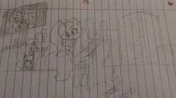 Size: 3185x1776 | Tagged: safe, artist:those kids in the corner, derpibooru import, princess luna, alicorn, pony, advertisement, building, female, future, futuristic, mare, old art, technology, traditional art