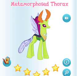 Size: 458x451 | Tagged: safe, derpibooru import, screencap, thorax, changeling, gameloft