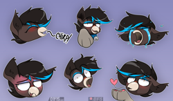 Size: 2560x1500 | Tagged: safe, artist:difis, derpibooru import, oc, oc only, oc:onyx serenade, bird, cat, hybrid, pony, beak, blowing a kiss, blushing, chirping, crying, cute, emote, gasp, hybrid oc, kissing, nervous, paw pads, paws, solo, underpaw, wide eyes