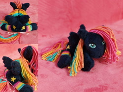 Size: 1280x960 | Tagged: safe, artist:starfulstitches, derpibooru import, oc, pegasus, pony, lying down, photo, plushie, prone, solo