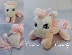 Size: 1225x947 | Tagged: safe, artist:starfulstitches, derpibooru import, cotton candy (g1), earth pony, pony, g1, female, lying down, mare, photo, plushie, prone, solo