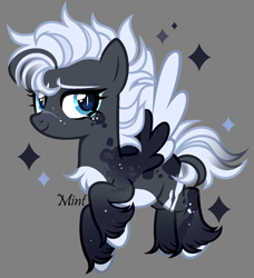 Size: 1378x1508 | Tagged: safe, artist:mint-light, derpibooru import, oc, oc only, pegasus, commission, female, looking at you, pegasus oc, signature, simple background