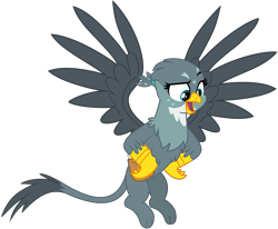 Size: 4000x3294 | Tagged: safe, artist:fikrieka, derpibooru import, gabby, griffon, the fault in our cutie marks, flying, high res, simple background, transparent background, vector