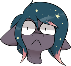 Size: 1717x1592 | Tagged: safe, artist:difis, derpibooru import, oc, oc only, oc:star universe, pegasus, cute, displeased, emote, ethereal mane, female, frown, mare, pegasus oc, shocked, shocked expression, shook, solo, starry mane, wide eyes